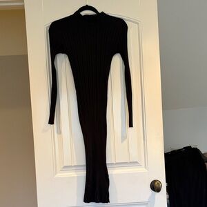 Zara Black Long Sleeve Knit Dress